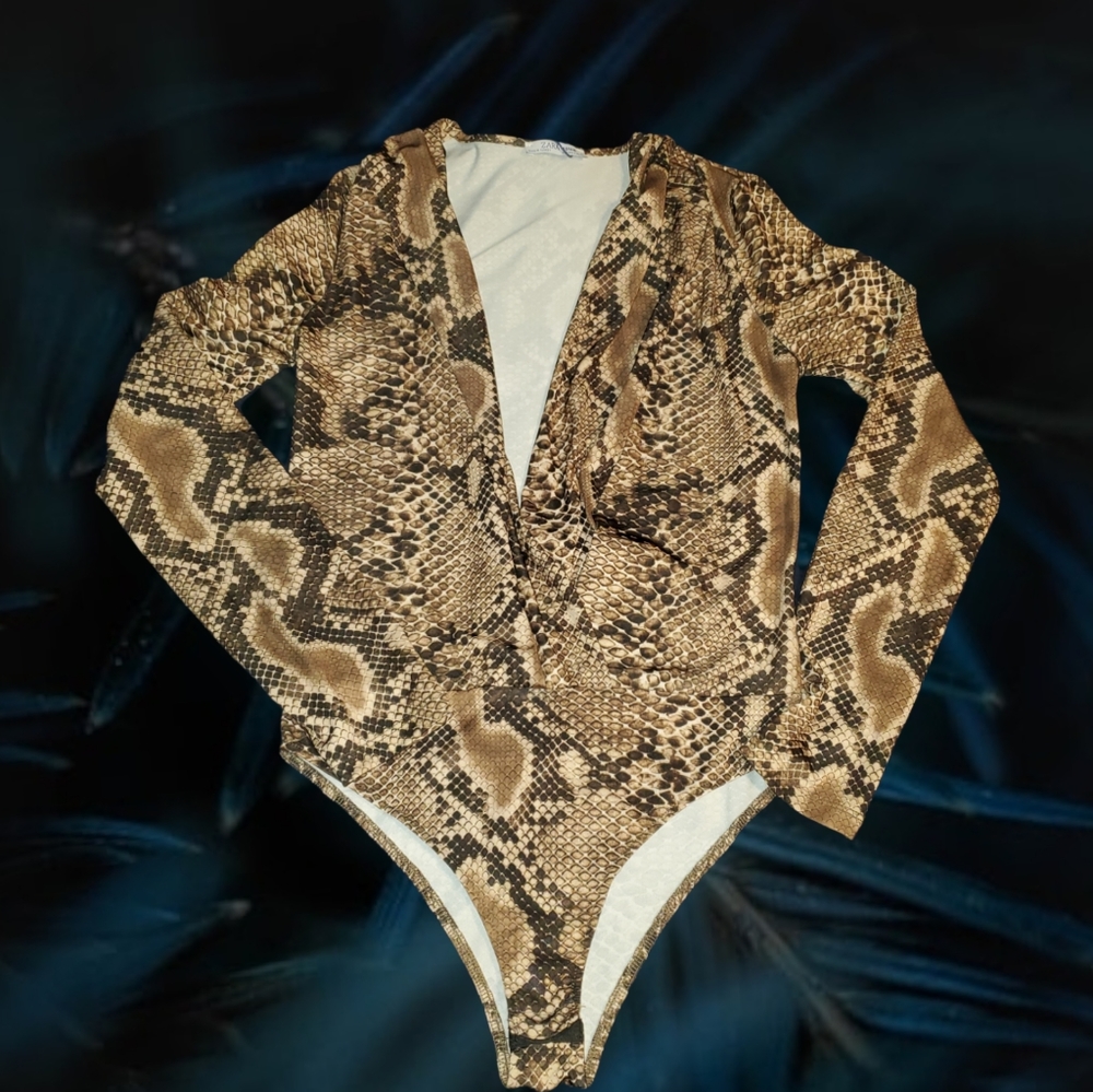 Zara Snakeskin Bodysuit